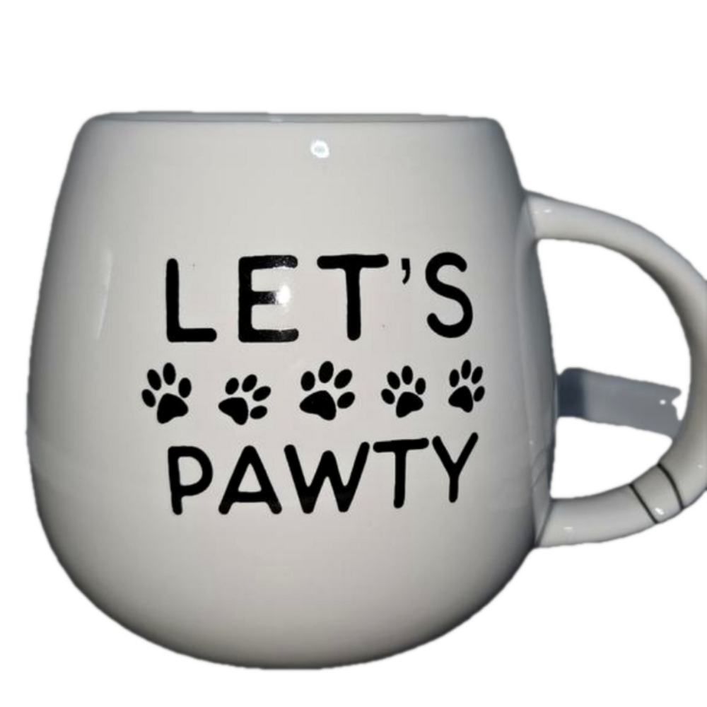 Let's Pawty Ceramic Mug 14 oz NWT